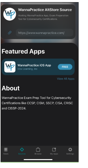 WannaPractice search and sideload