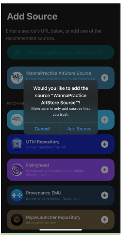 WannaPractice search and sideload